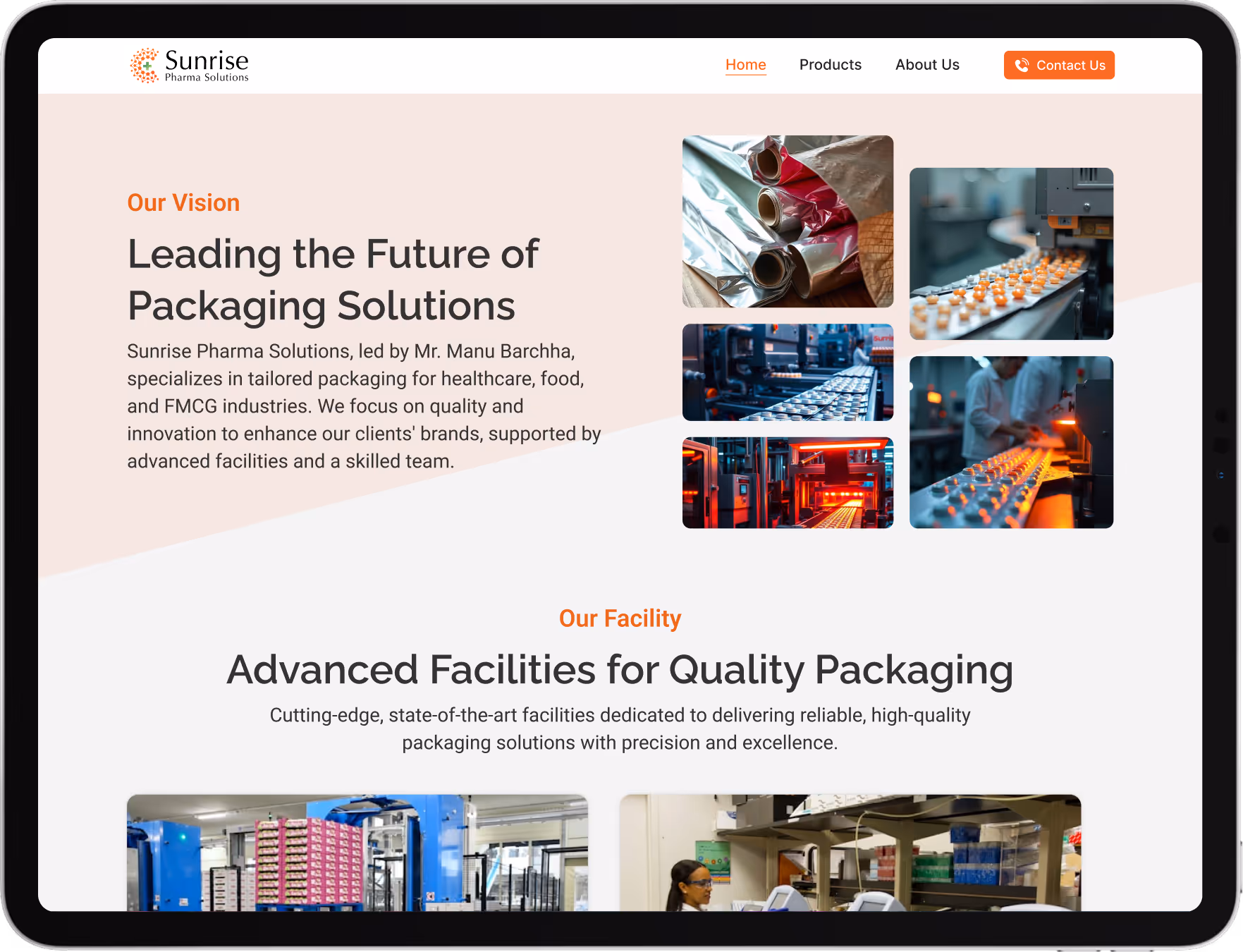 Sunrise Pharma team collaborating in a modern office environment