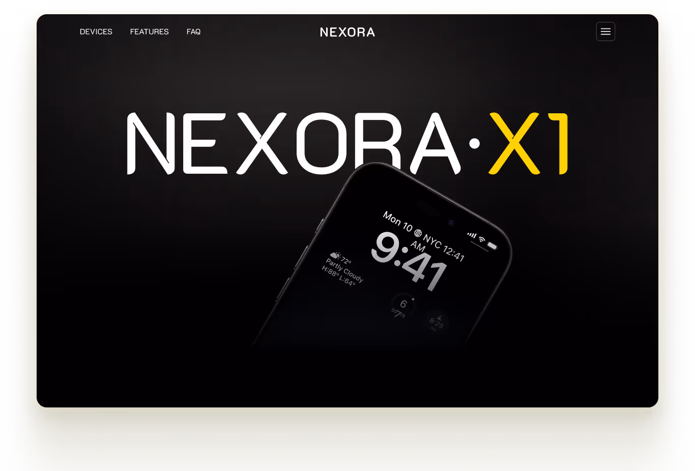 Nexora homepage showcasing a sleek, modern interface with dynamic project management features