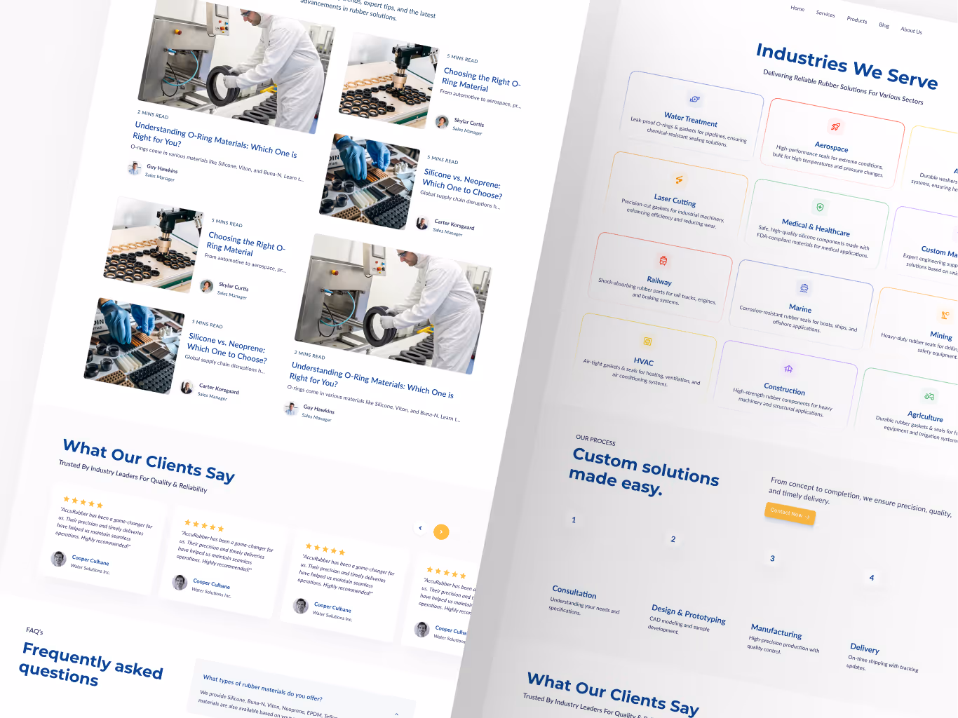 Rubber components in various industry applications such as automotive, aerospace, and medical Rubber components in various industry applications such as automotive, aerospace, and medical