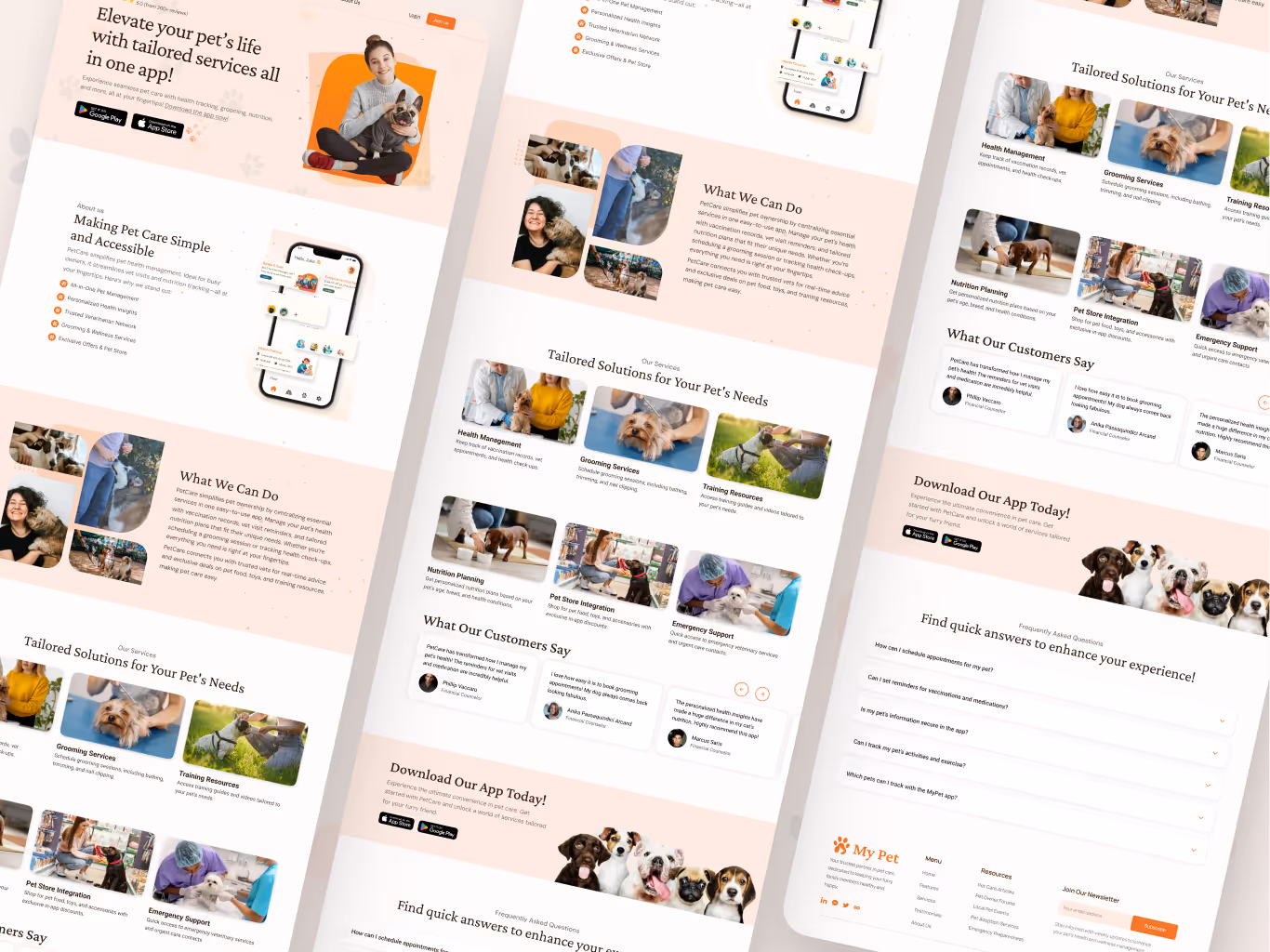 Interactive section allowing users to submit their pet stories and experiences