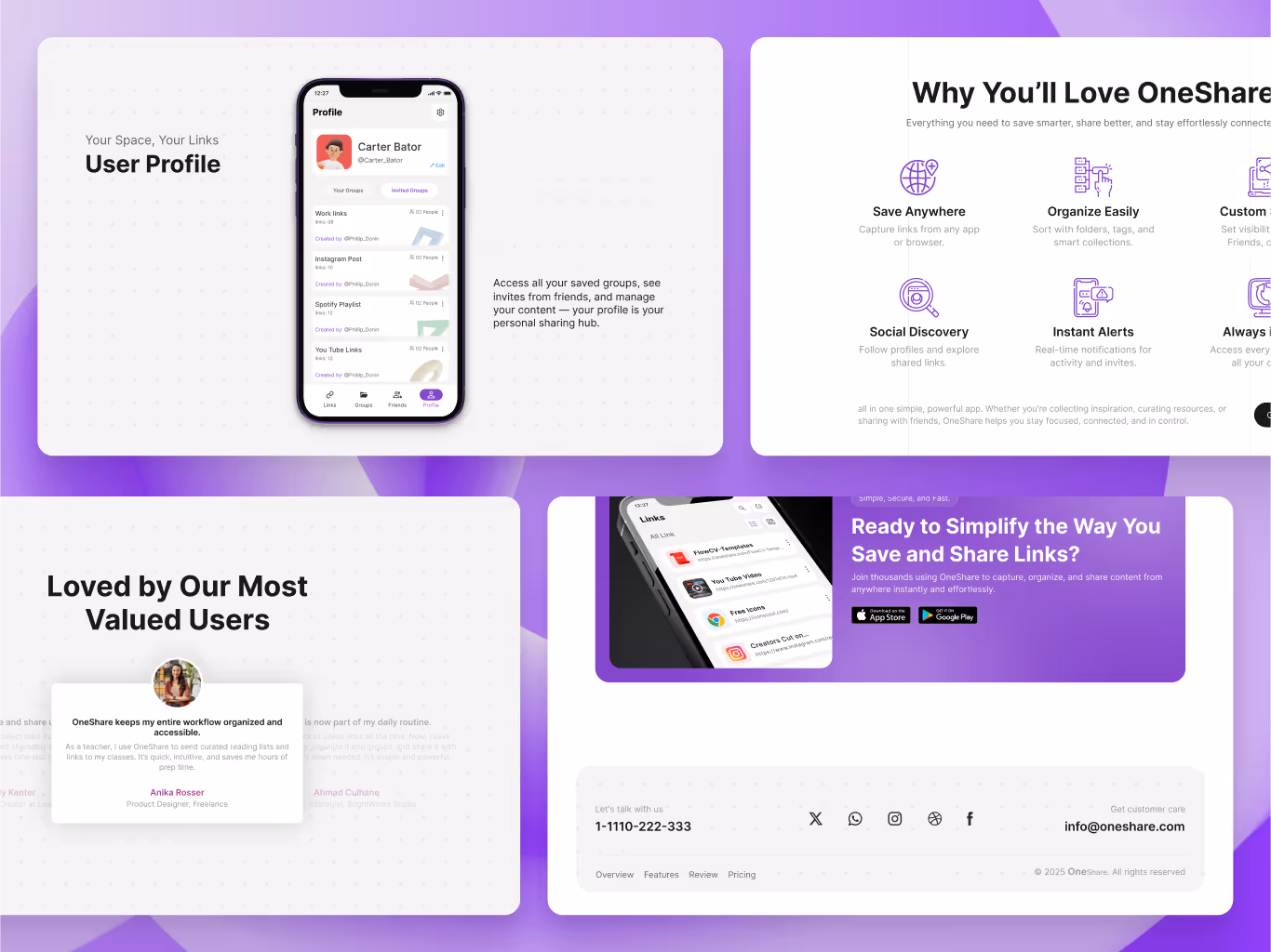 Client testimonials highlighting the effectiveness and user-friendliness of One Share's platform